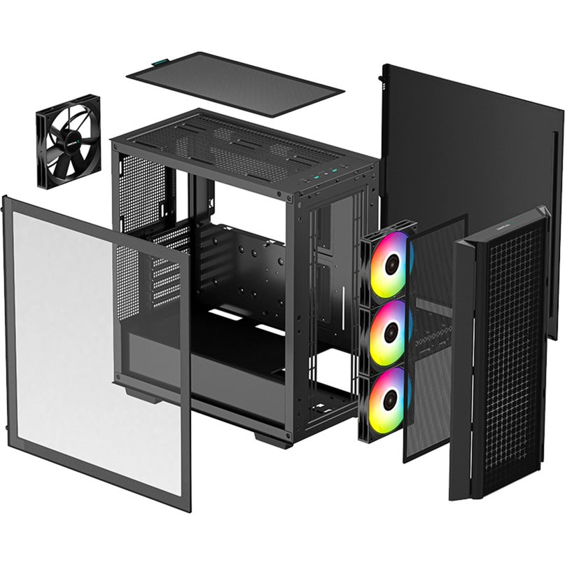 DeepCool cg540 midi tower behuizing (zwart | 2x usb-a | window)