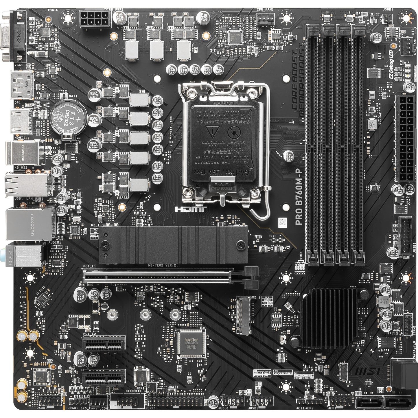 MSI pro b760m-p socket 1700 moederbord (zwart, raid, gb-lan, sound, µatx)