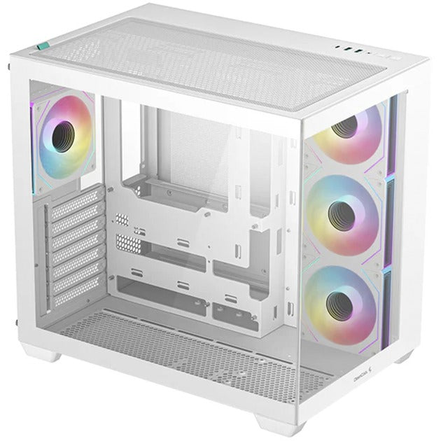 DeepCool cg530 4f midi tower behuizing (wit | 2x usb-a | 1x usb-c | rgb | tempered glass)