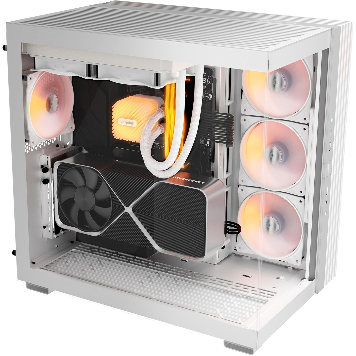 Be Quiet! light base 600 lx midi tower behuizing (wit | 2x usb-a | 1x usb-c | rgb | tempered glass)
