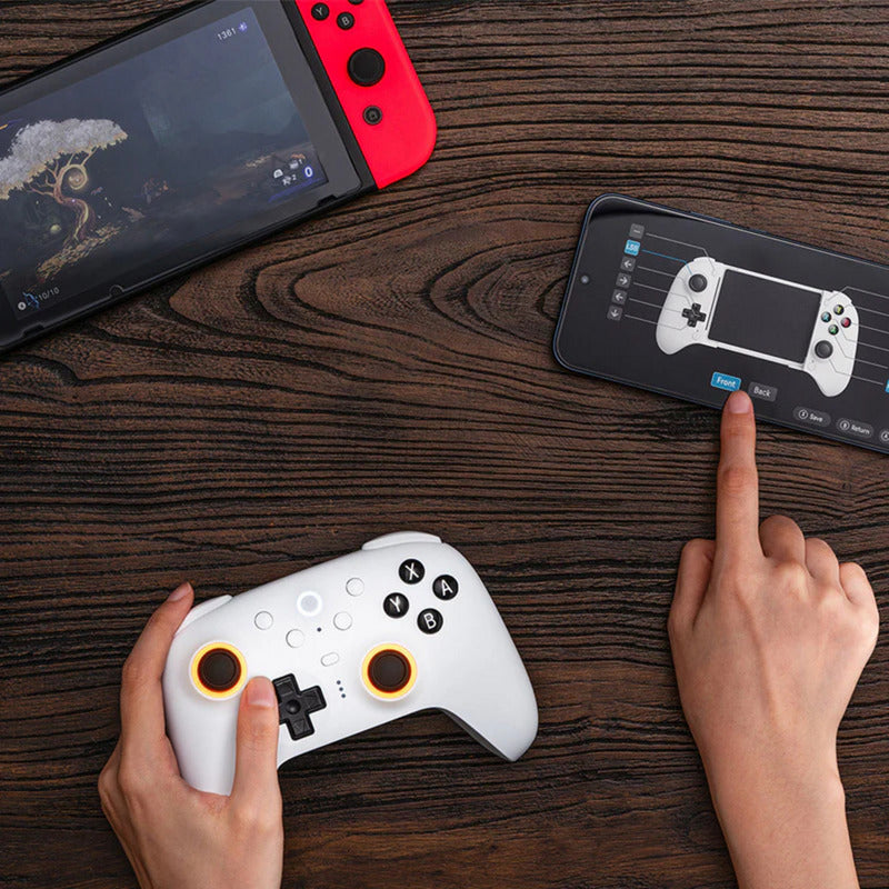 8BitDo ultimate 2 bluetooth controller (wit, pc, switch 2, bluetooth usb-c 2.4 ghz)