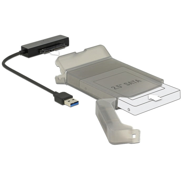 DeLOCK usb-a 3.2 converter > sata 22-pin stekker (zwart, 0,15 meter)