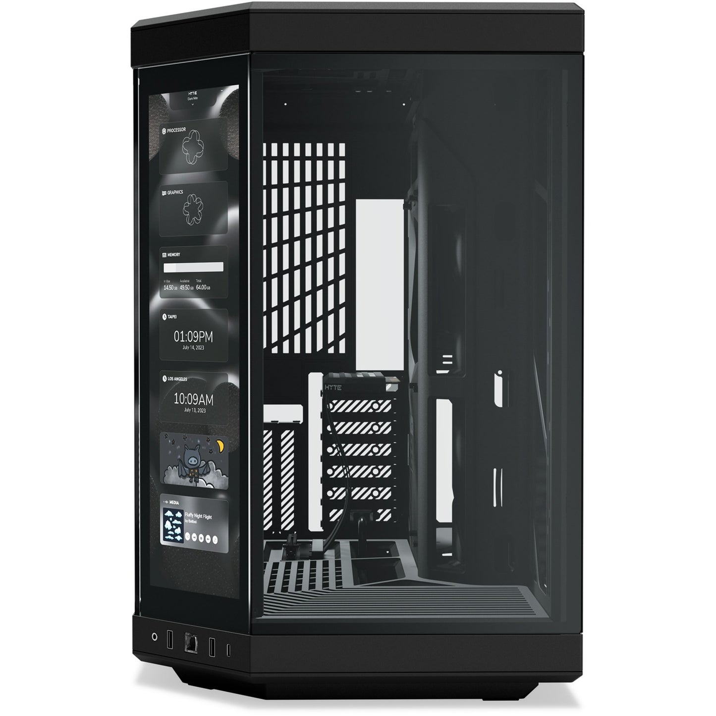 HYTE y70 touch infinite midi tower behuizing (zwart | 2x usb-a | 1x usb-c | tempered glass)