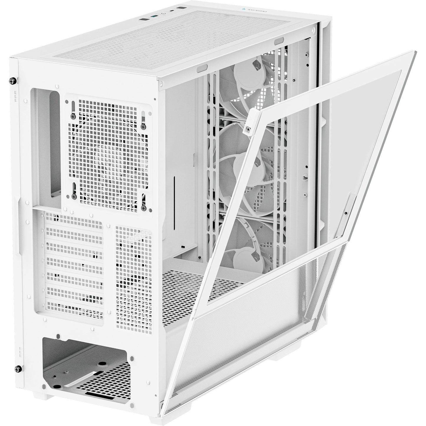 DeepCool ch560 midi tower behuizing (wit | 1x usb-a | 1x usb-c | rgb | tempered glass)