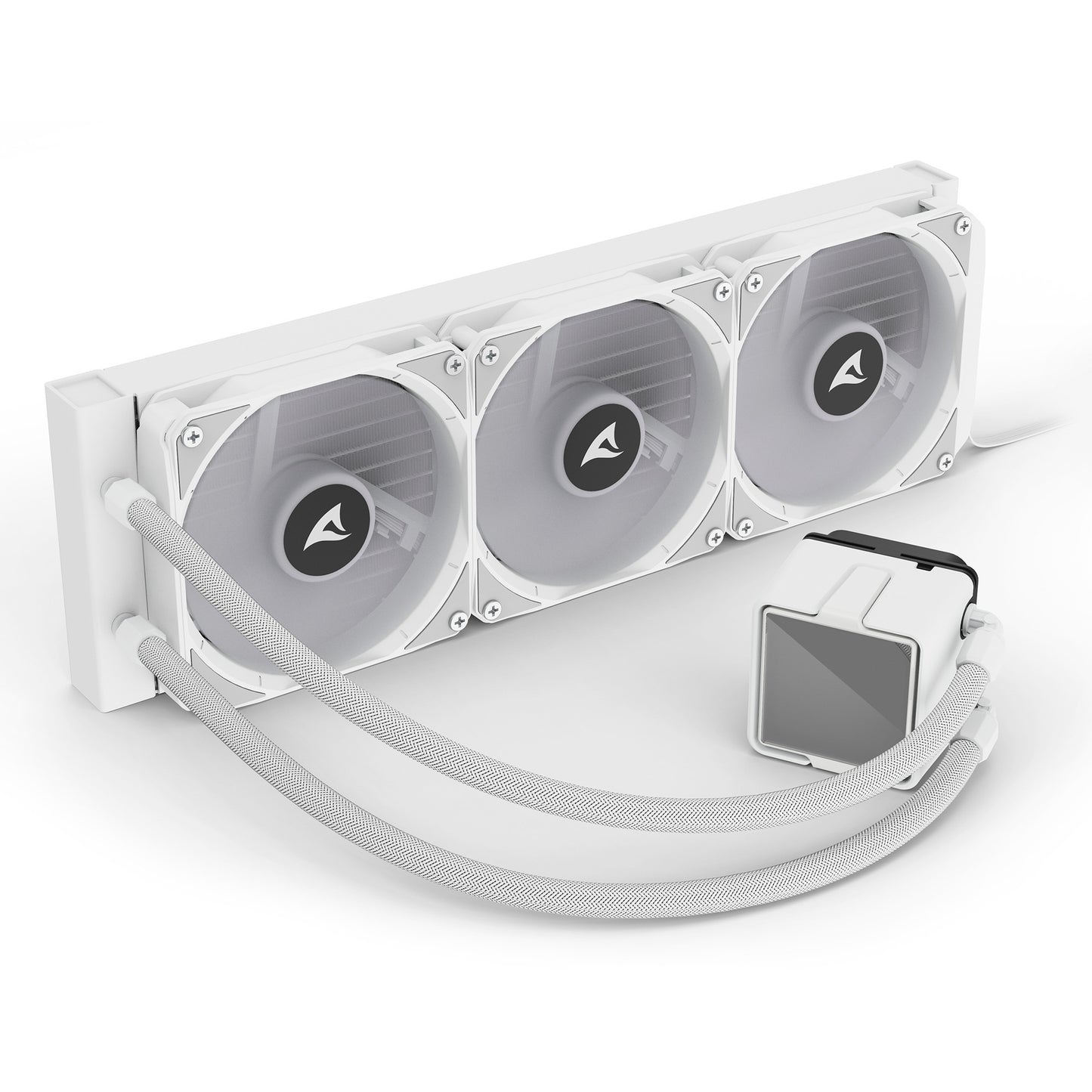 Sharkoon s100 argb waterkoeling (wit, 4-pins pwm fan-connector)