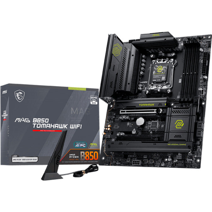 MSI mag b850 tomahawk wifi socket am5 moederbord (raid, 5gb-lan, wi-fi 7, bt, sound, atx)