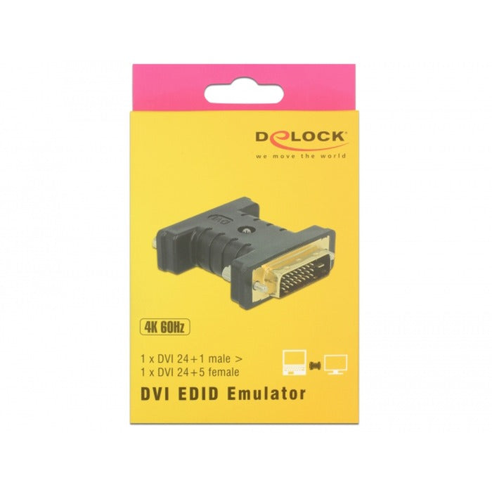 DeLOCK dvi 24+1 male naar dvi 24+5 female adapter (zwart)