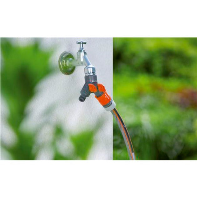 GARDENA 2-weg-waterverdeler 26,5 mm (g 3 4 ) kraanstuk (grijs oranje, 938-20)