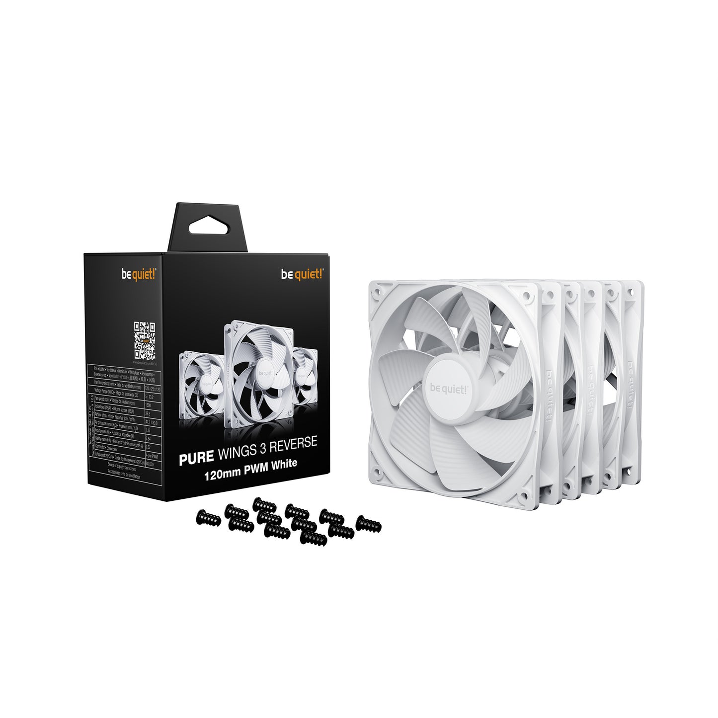 Be Quiet! pure wings 3 reverse case fans (wit, 3 stuks, 120 x 120 x 25 mm, pwm)
