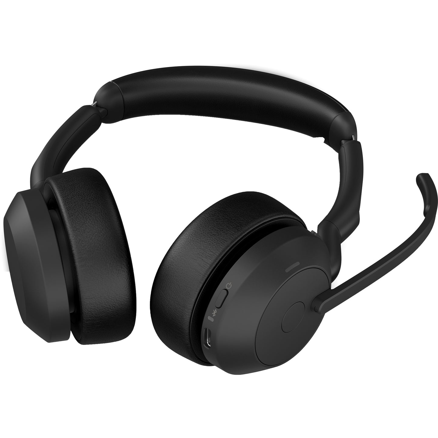 Jabra evolve2 55, incl. oplaadstandaard on-ear headset (zwart, stereo, uc, usb-c, link380c)
