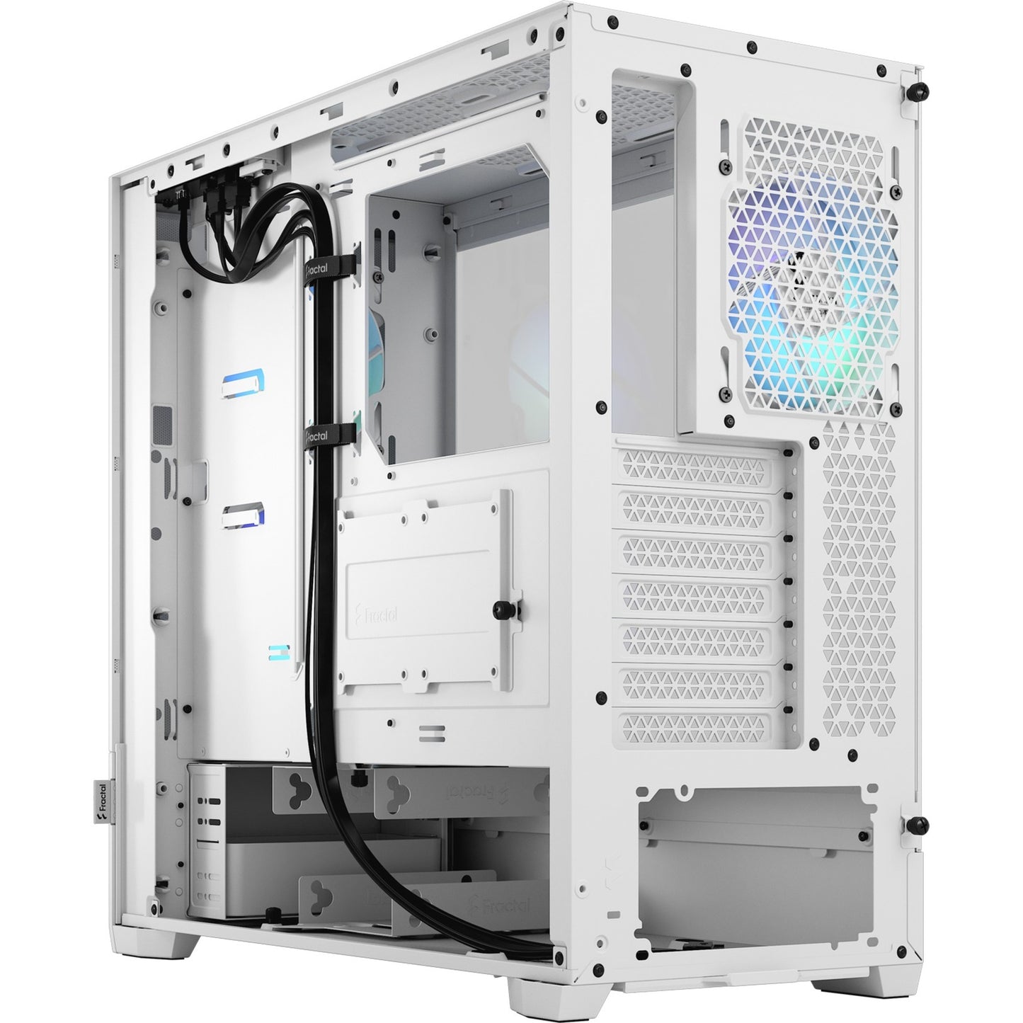 Fractal Design pop air rgb midi tower behuizing (wit | 2x usb-a | rgb | tempered glass)
