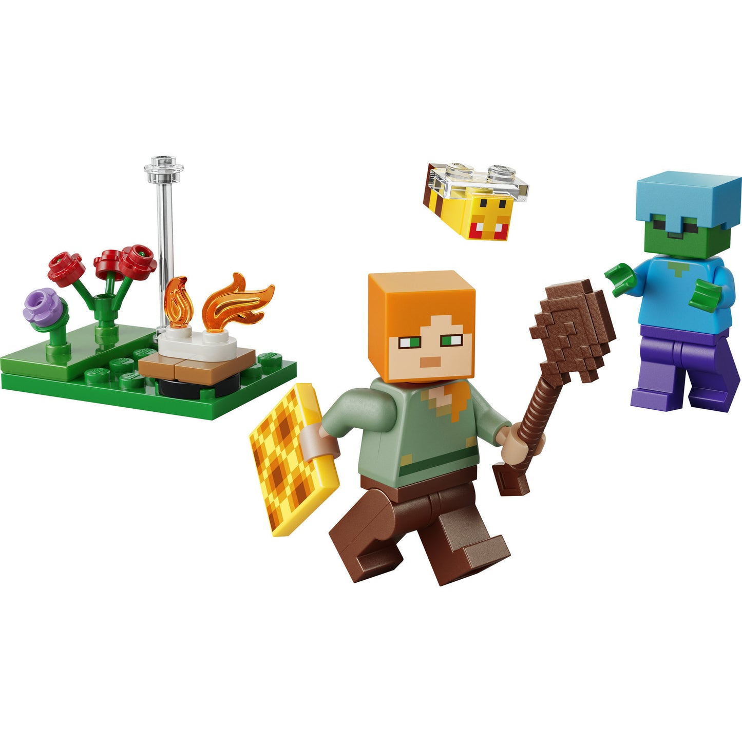 LEGO minecraft 30732 alex en de strijd bij het kampvuur