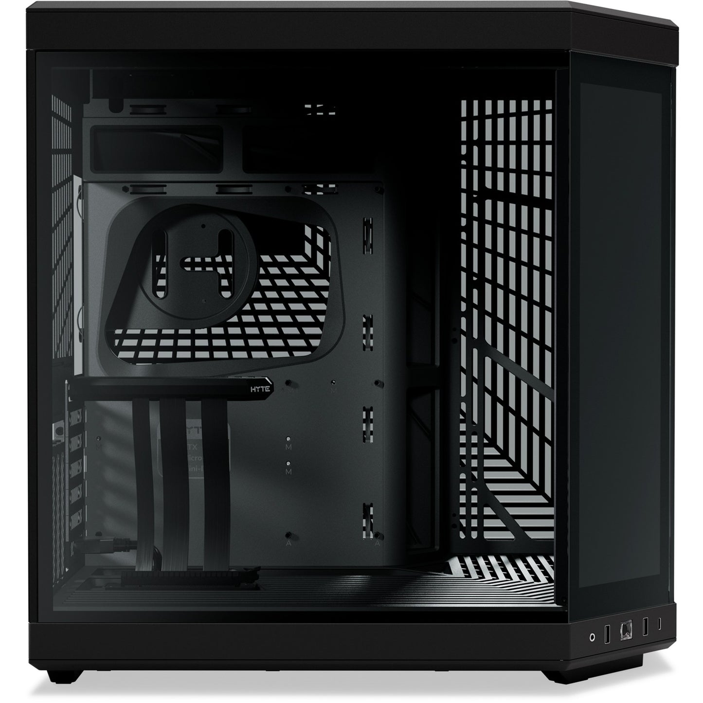 HYTE y70 touch infinite midi tower behuizing (zwart | 2x usb-a | 1x usb-c | tempered glass)