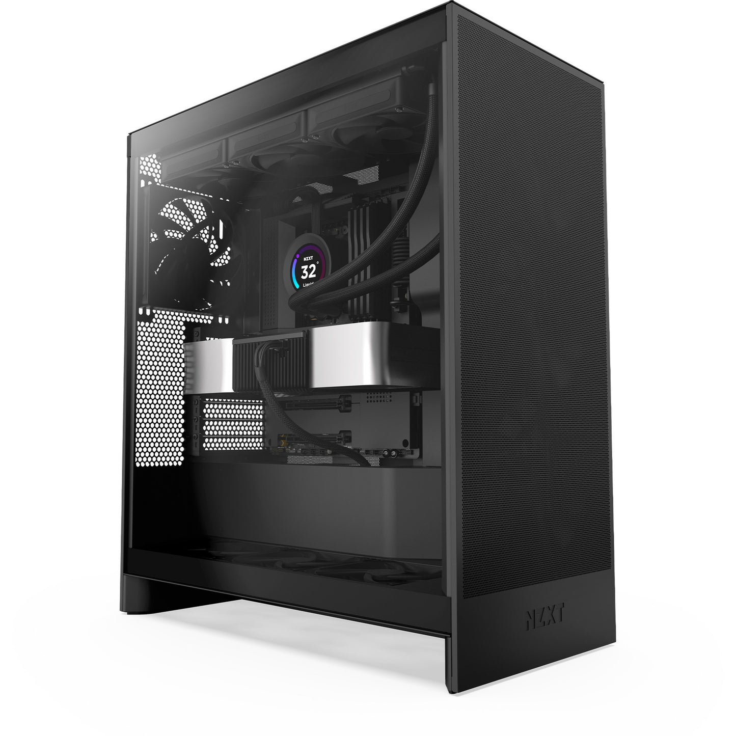 NZXT h7 flow (2024) midi tower behuizing (zwart | 2x usb-a | 1x usb-c | tempered glass)