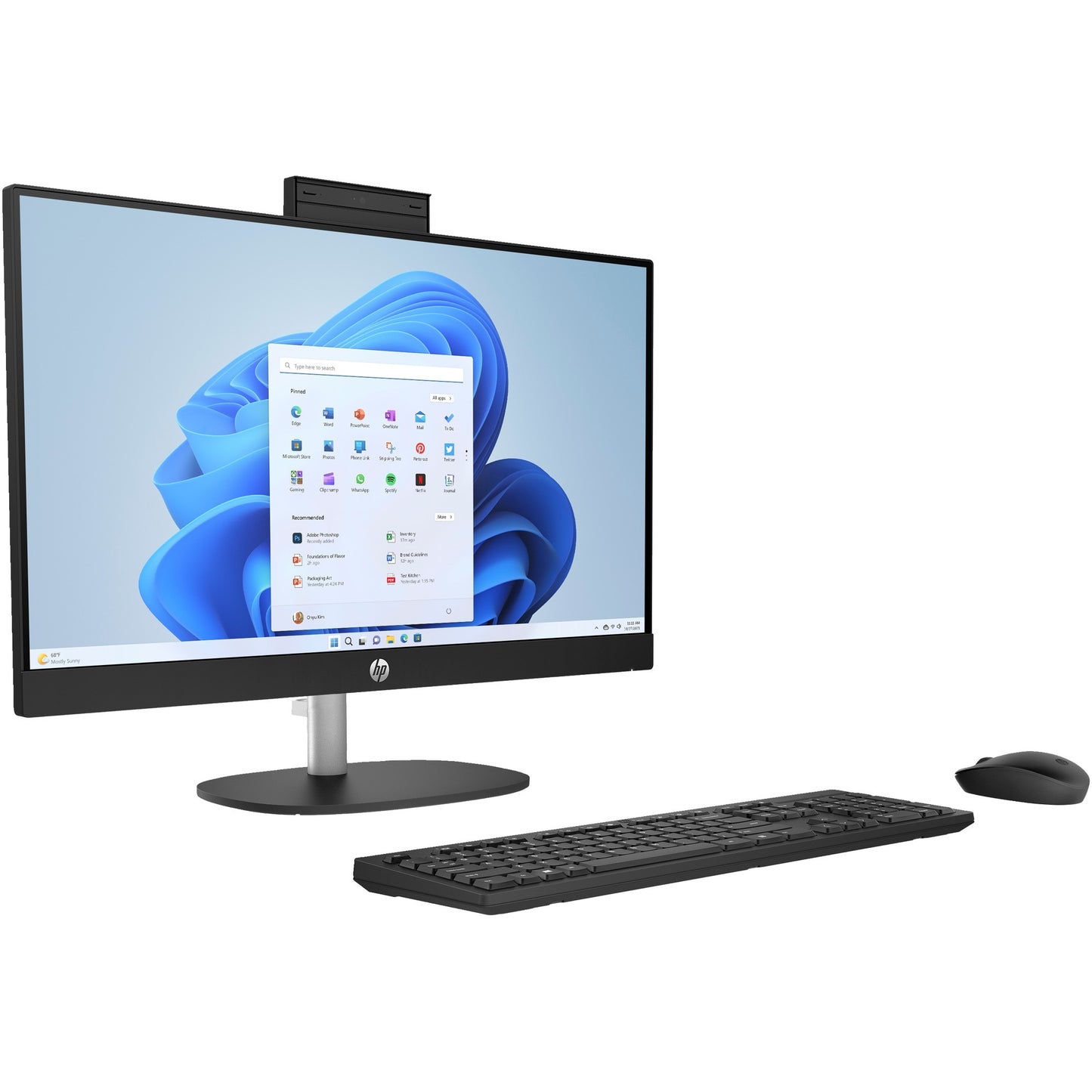 HP aio 24-cr0055nd (895r1ea) all-in-one pc (zwart | i5-1335u | iris xe graphics | 8 gb | 512 gb ssd)