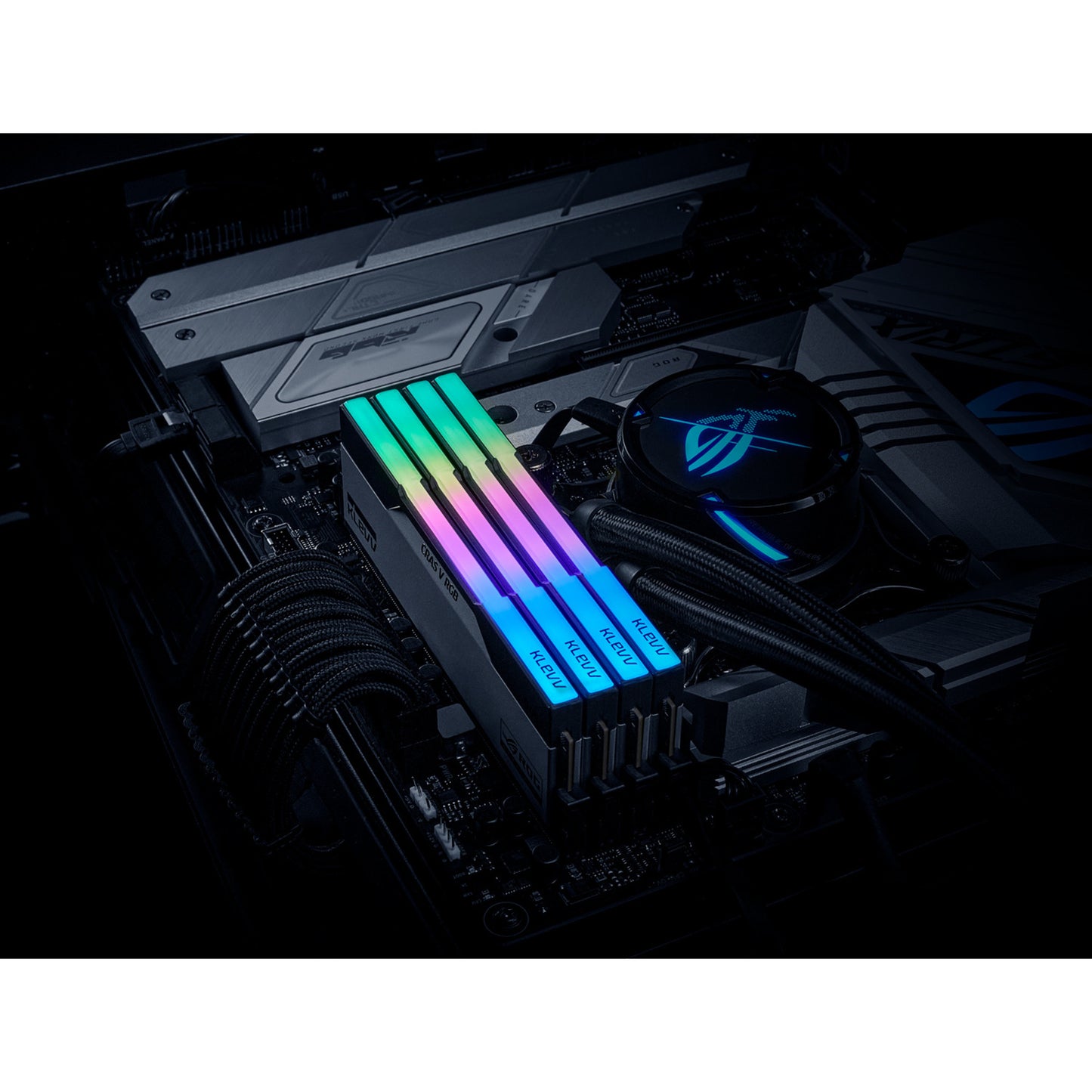 KLEVV cras v rgb rog 32 gb ddr5-6200 (2x 16 gb) werkgeheugen (wit, kd5agua80-62b320p, xmp, expo)