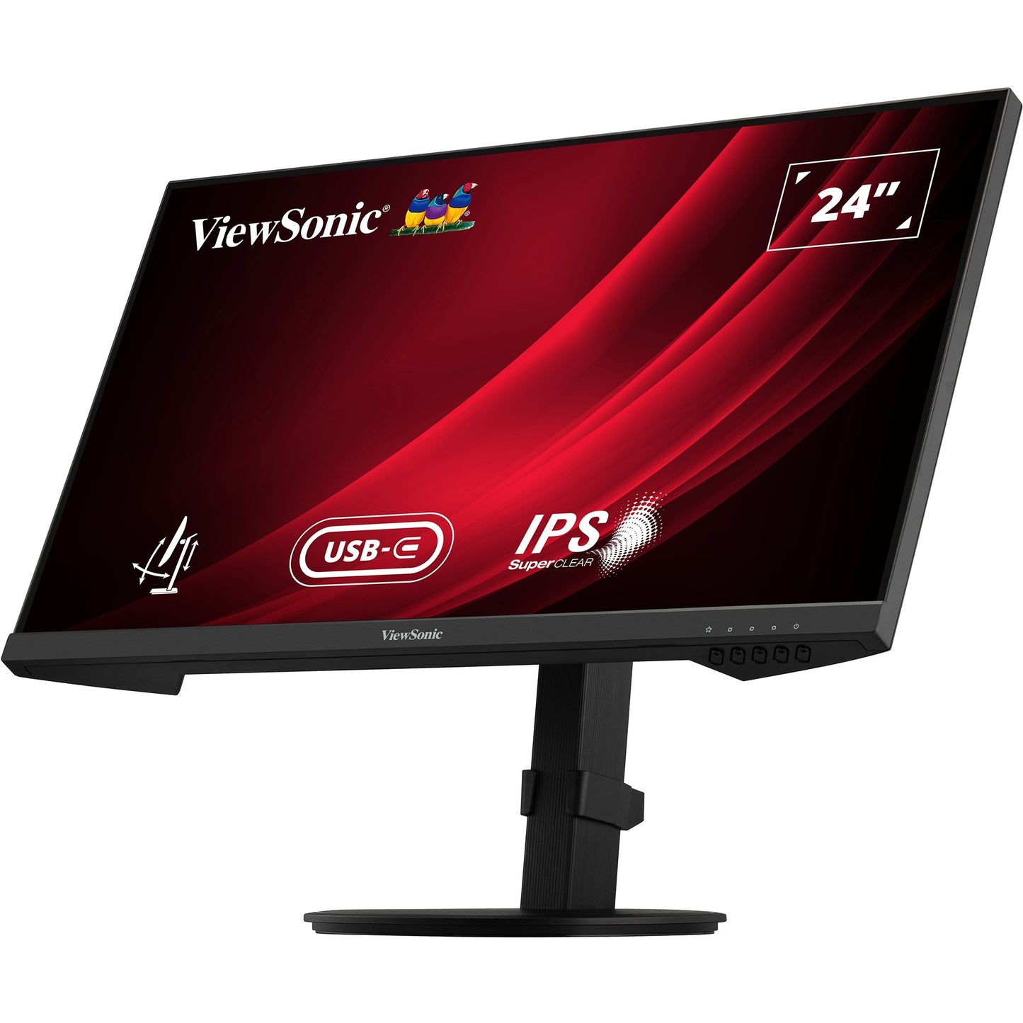 ViewSonic vg2409-mhdu-2 24 monitor (zwart, 1x hdmi, 1x displayport, usb-c, usb-a, usb-b,100 hz)