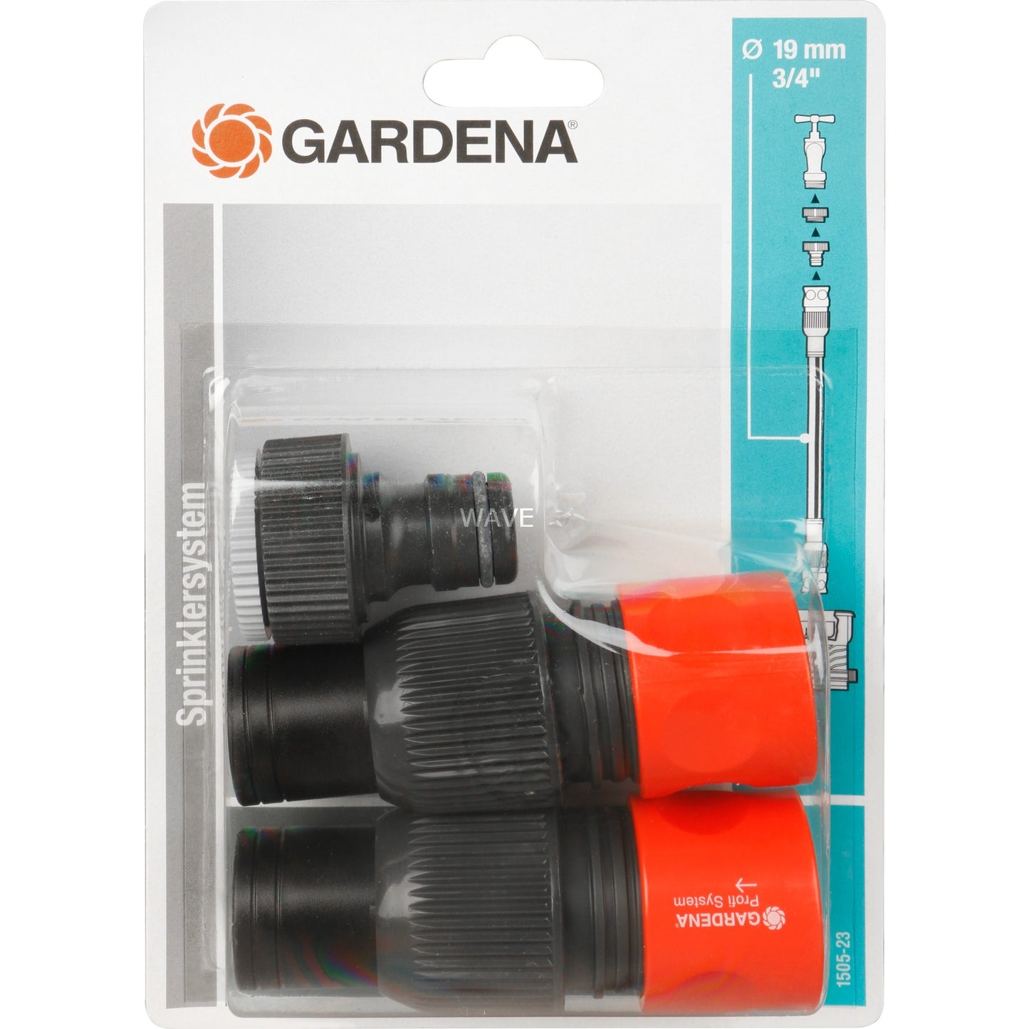 GARDENA 'profi' maxi-flow system aansluitset aansluiting (zwart oranje, 1505-23)