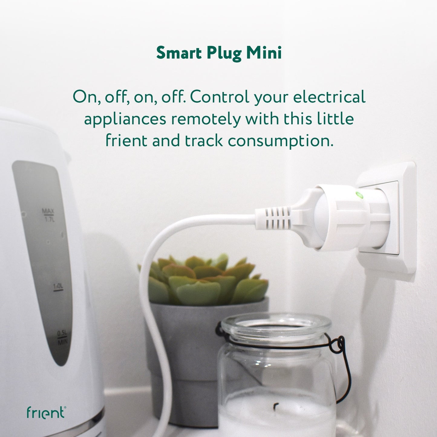 Frient Smart Plug Mini 2 Type E (Frans) stekker (Wit, Zigbee 3.0)