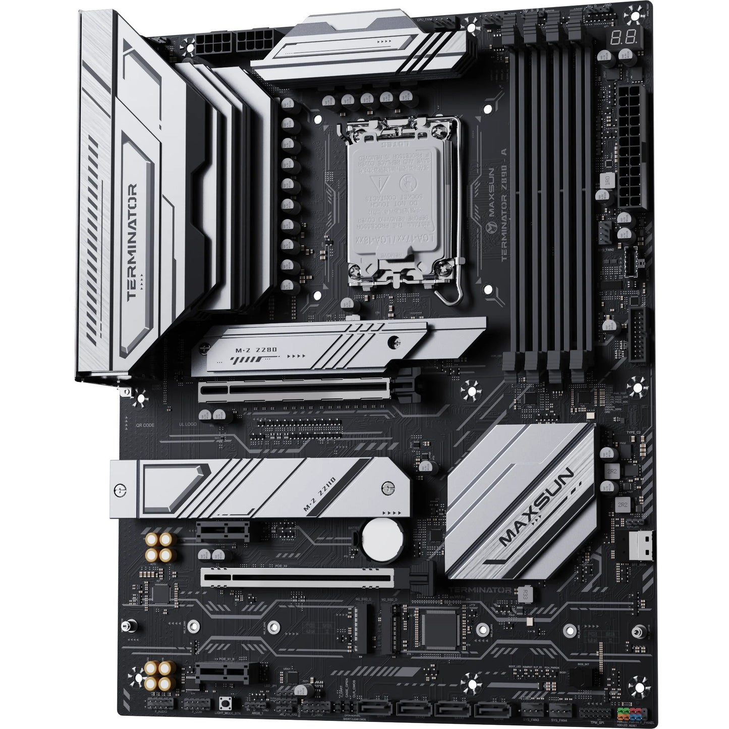 MAXSUN ms-terminator z890-a socket 1851 moederbord (zwart, raid, 2.5 gb-lan, sound, atx)
