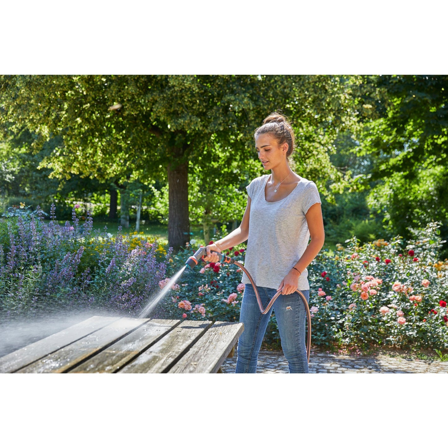 GARDENA comfort reinigingspistool ecopulse spuitpistool (grijs oranje, 18304-20)