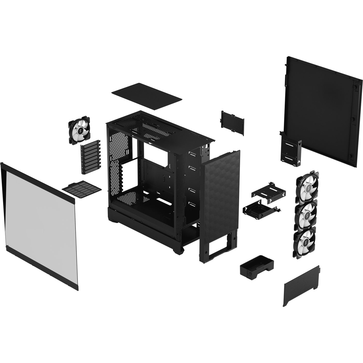 Fractal Design pop xl air rgb big tower behuizing (zwart | 2x usb-a | rgb | tempered glass)