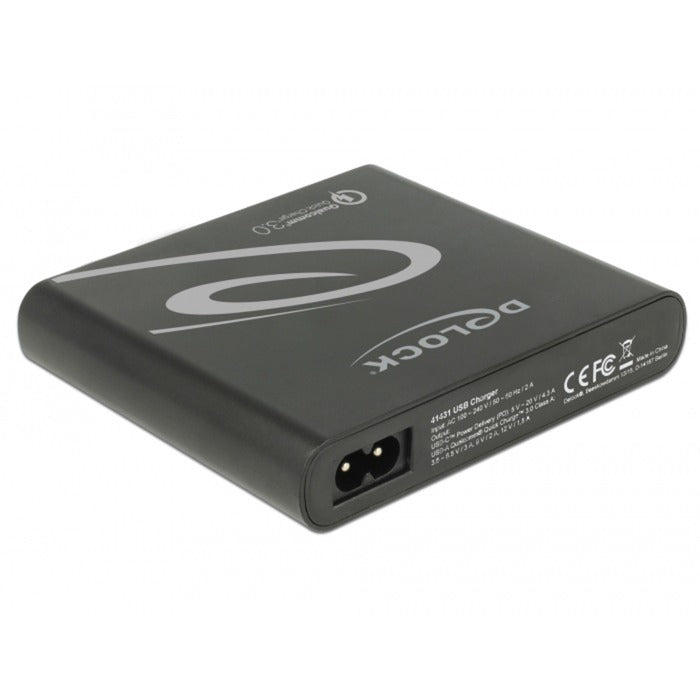 DeLOCK usb oplader 1x usb type-c + 3x usb type-a (zwart)