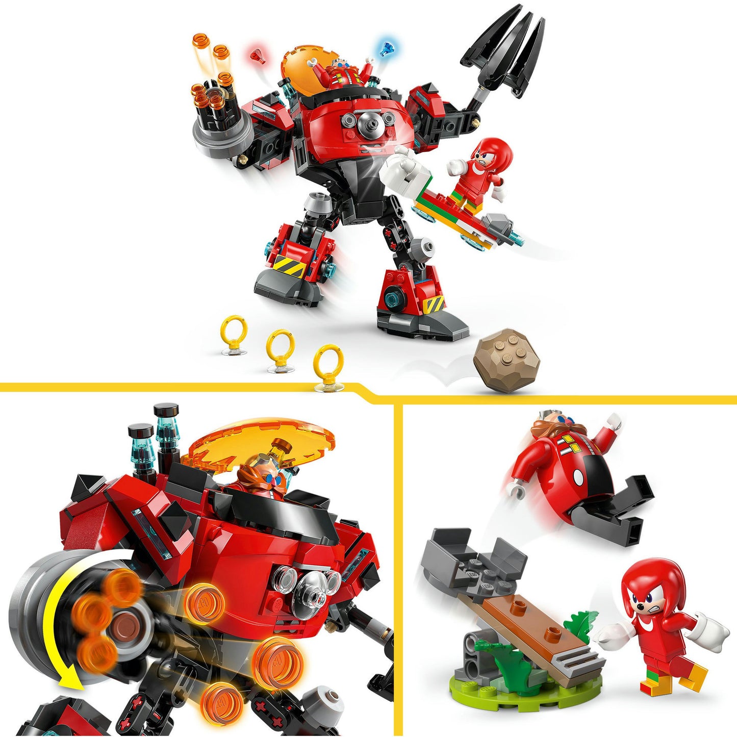 LEGO sonic the hedgehog - knuckles vs. dr. eggman egg crusher mecha constructiespeelgoed (77005)