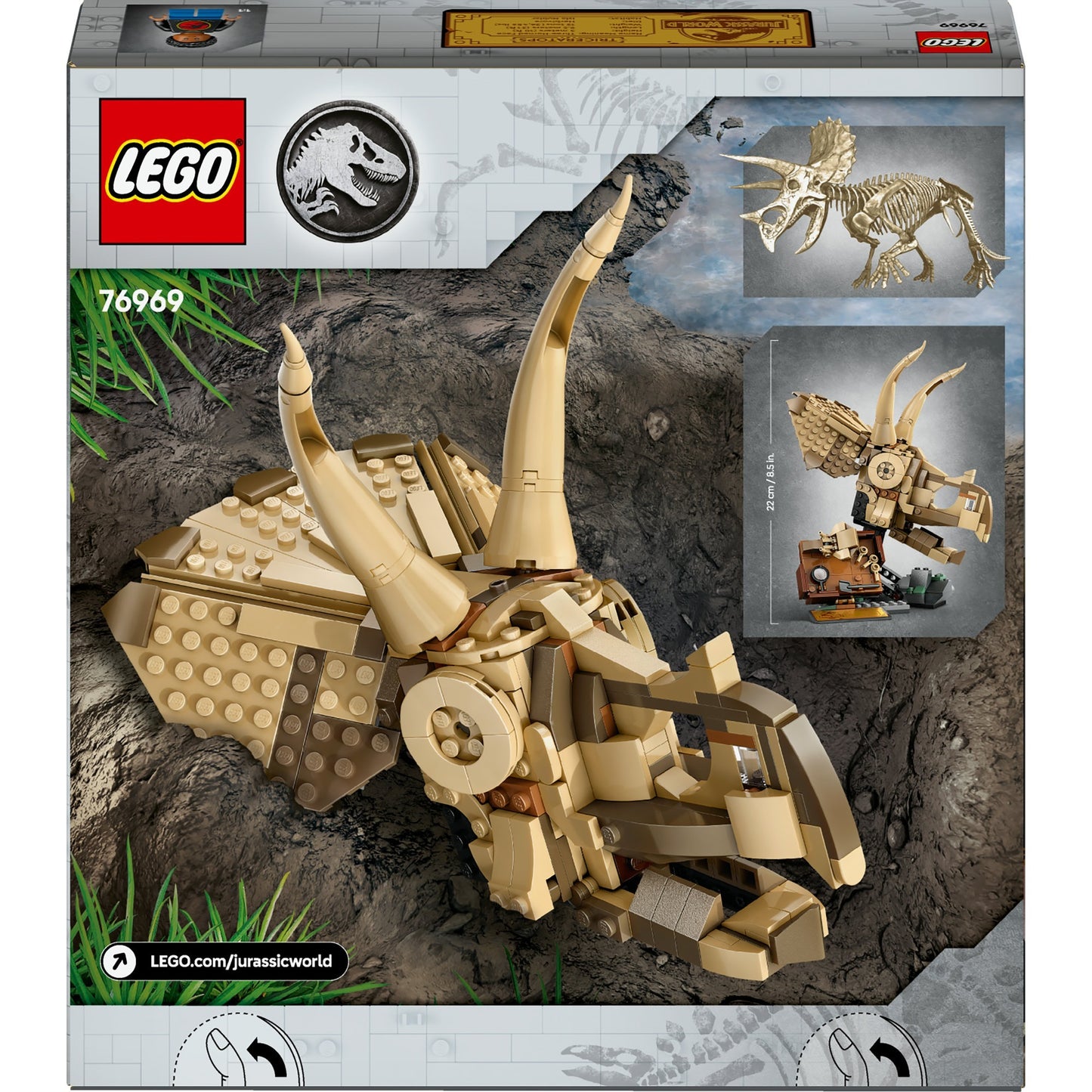 LEGO jurassic world 76969 dinosaurusfossielen: triceratops schedel