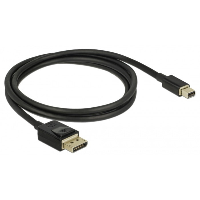 DeLOCK mini displayport > displayport kabel (zwart, 1 meter, 8k 60 hz )