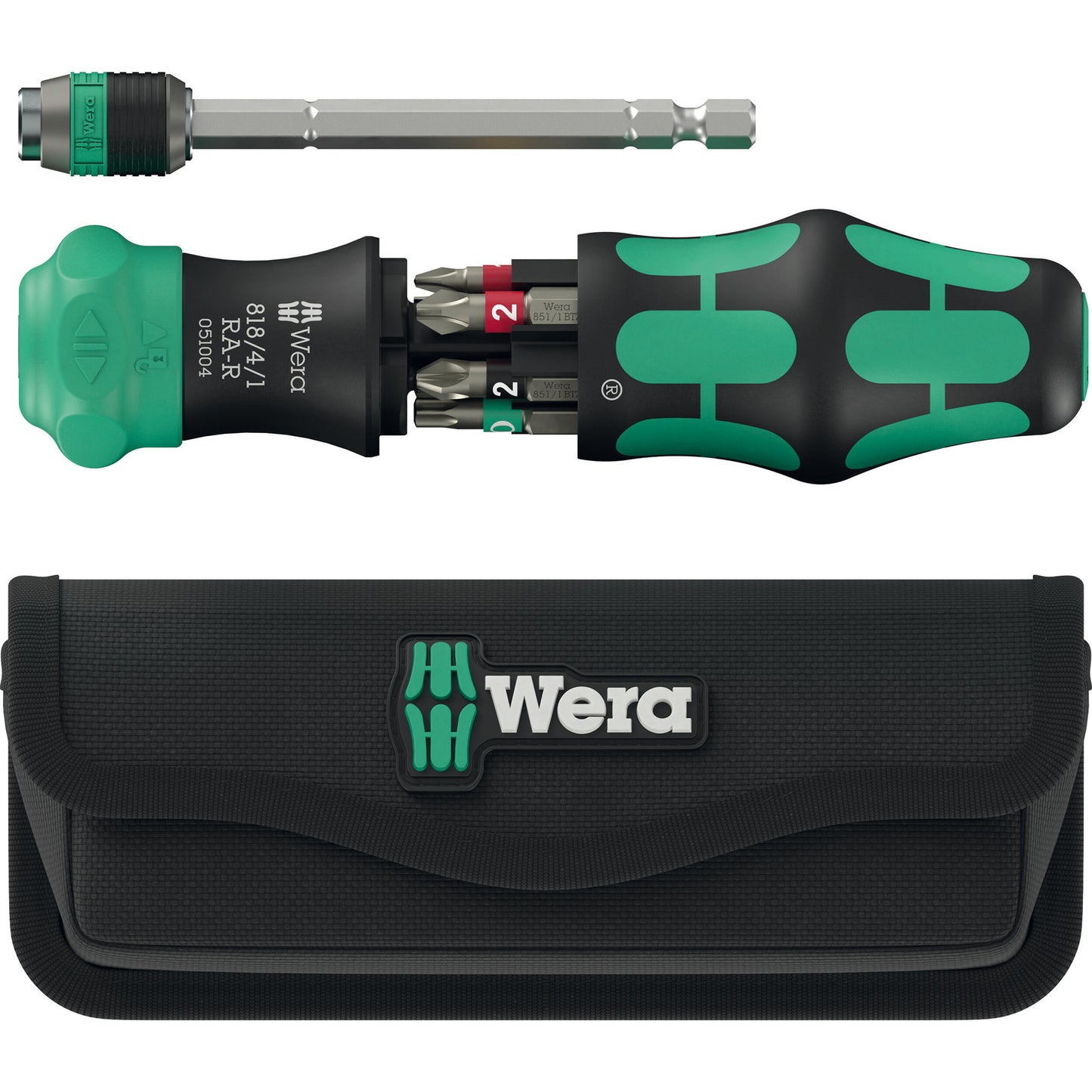 Wera kraftform kompakt 20 ra-r met etui, 6‑delig bitset (zwart groen)