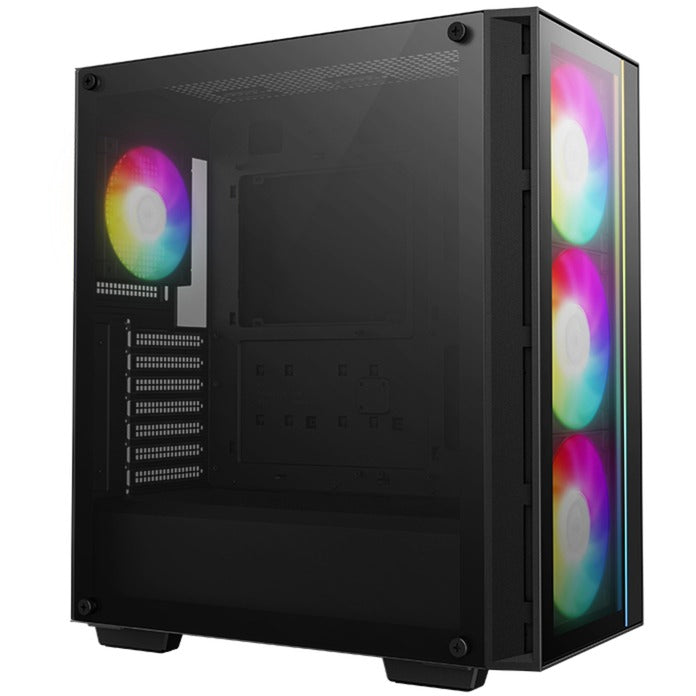 DeepCool matrexx 55 v4 c midi tower behuizing (zwart | 1x usb-a | 1x usb-c | rgb | window)
