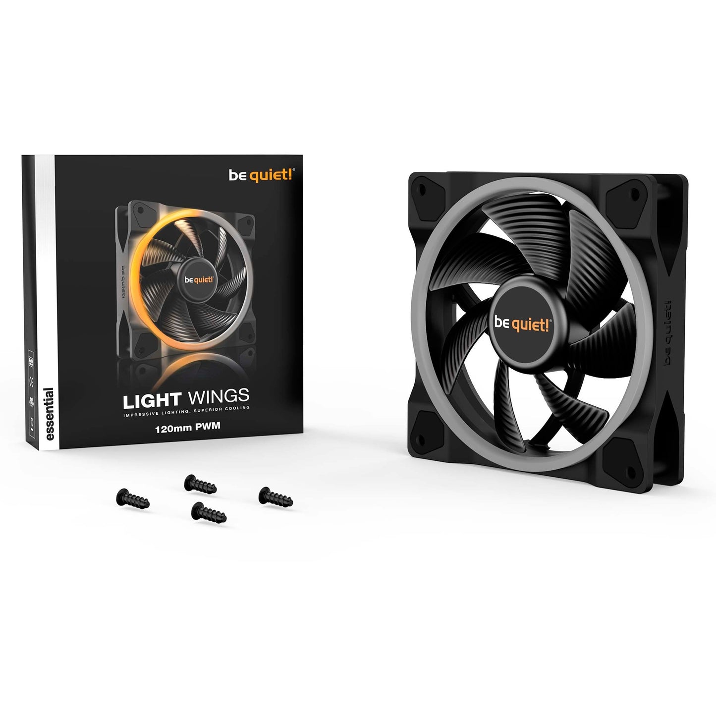 Be Quiet! light wings pwm rgb case fan (zwart, 120 x 120 x 25 mm)