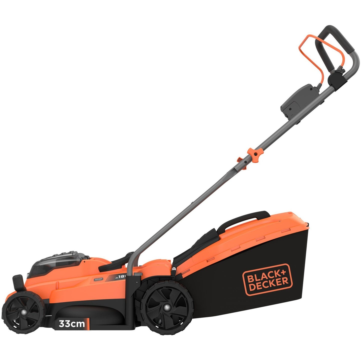 BLACK+DECKER bcmw3318l2-qw 2x 18v grasmaaier (oranje zwart, 2x 18v 2.5ah accu en oplader inbegrepen)
