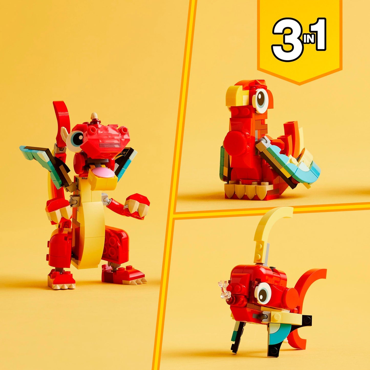 LEGO creator 3-in-1 - rode draak constructiespeelgoed (31145)