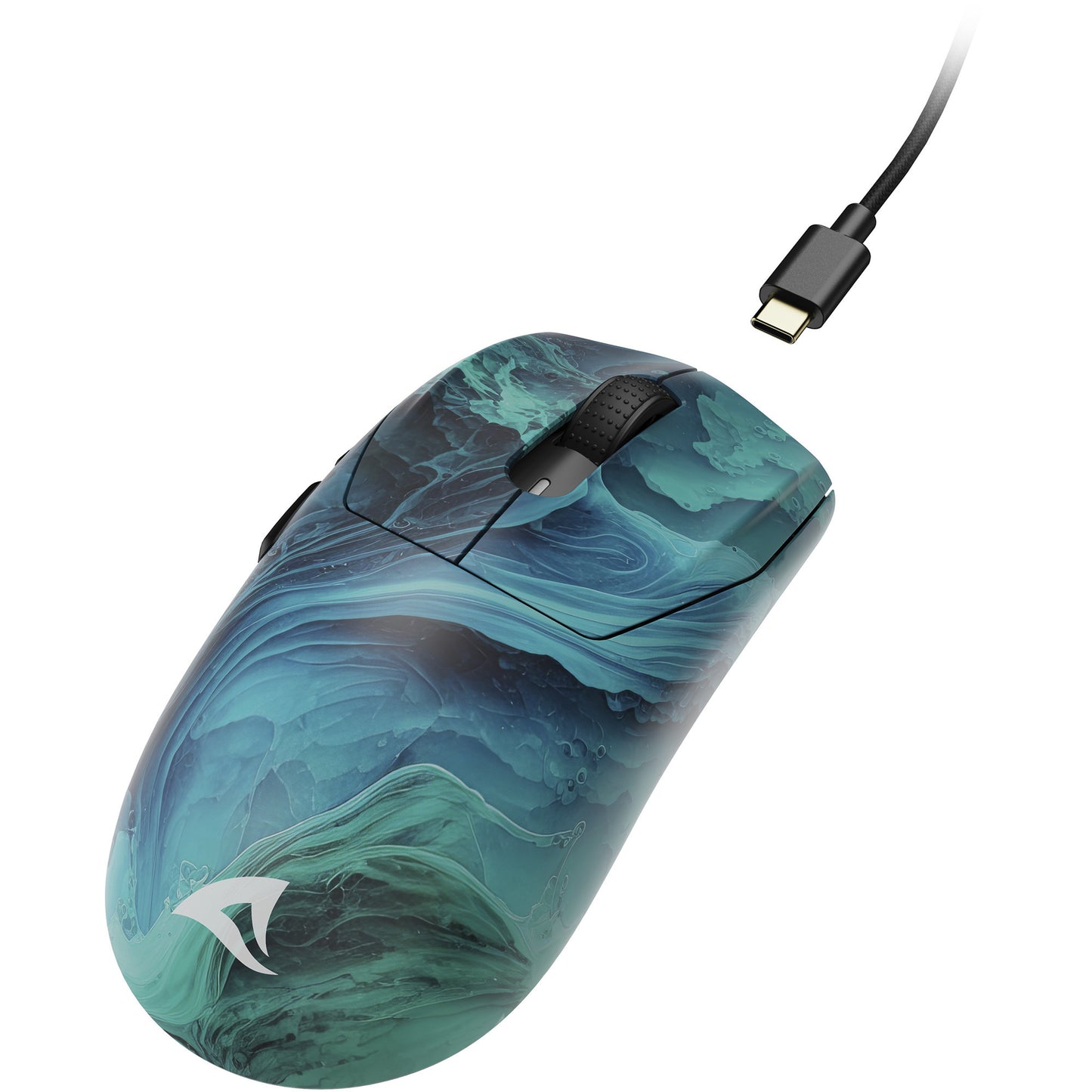 Sharkoon sgm25w gaming muis (turquoise blauw, 12.000 dpi, rgb leds)
