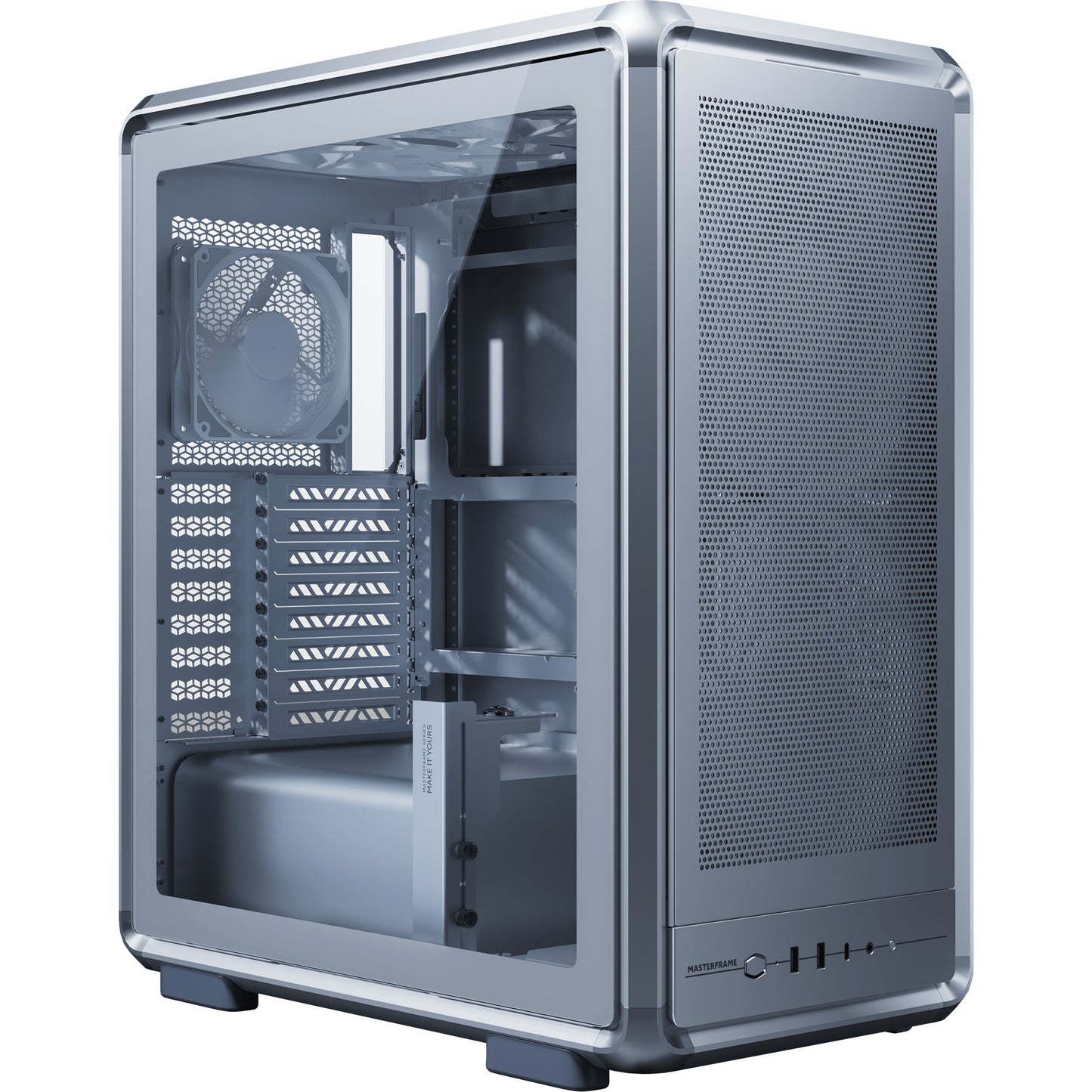 Cooler Master masterframe 500 mesh argb midi tower behuizing (zilver | 2x usb-a | 1x usb-c | rgb | tempered glass)