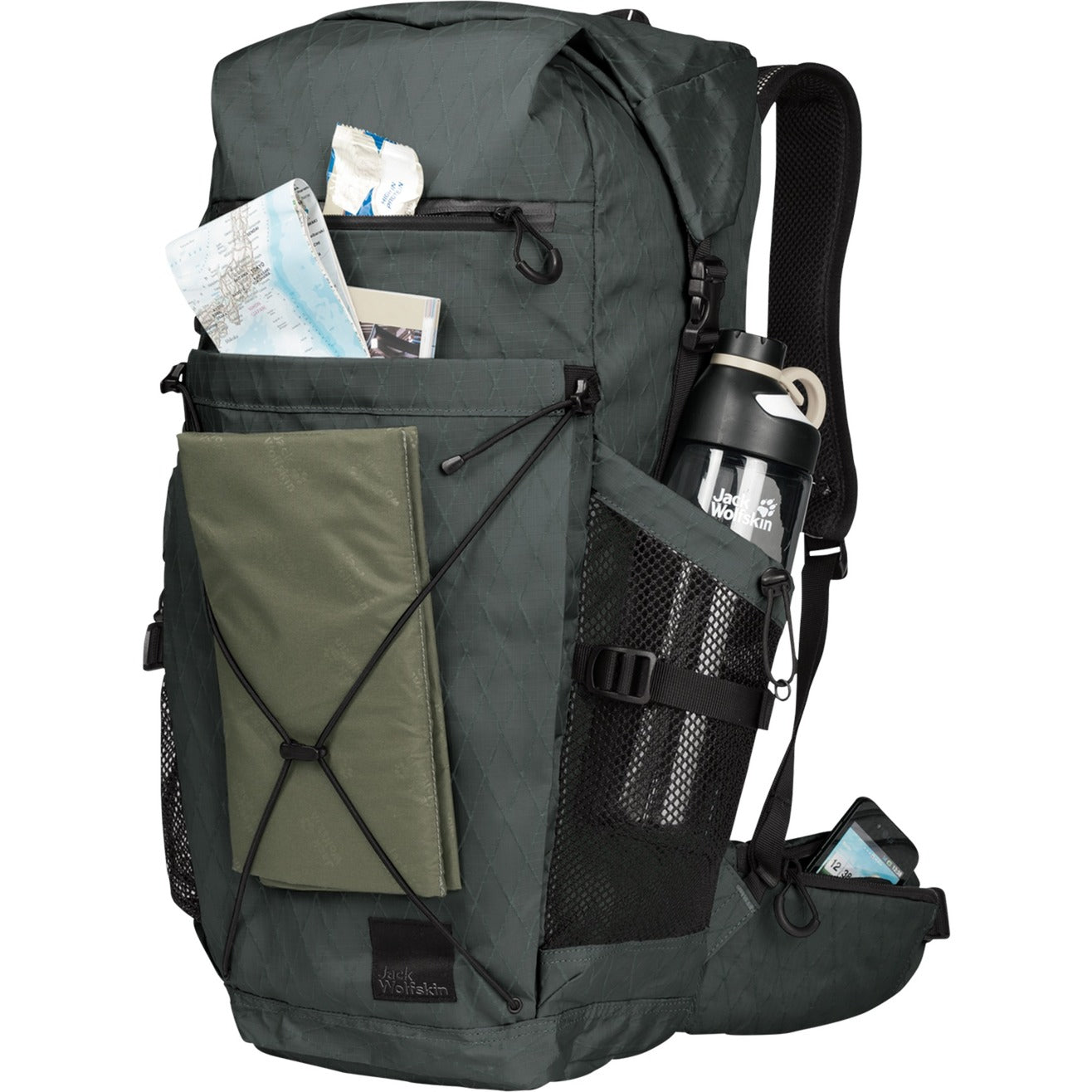 Jack Wolfskin wandermood rolltop 30 rugzak (donkergroen, 30.0 liter)