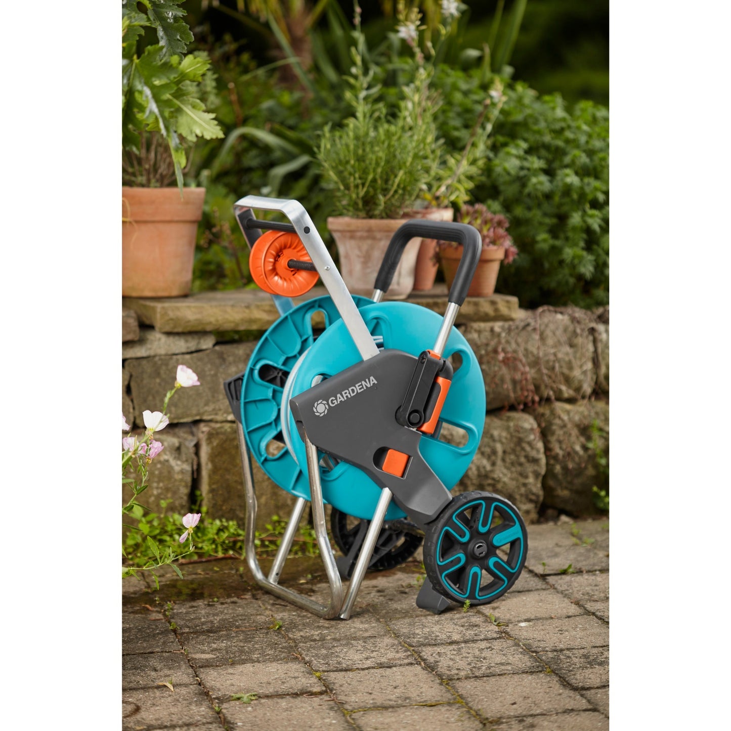 GARDENA slangenwagen aquaroll m easy (turquoise grijs, 18515-20)