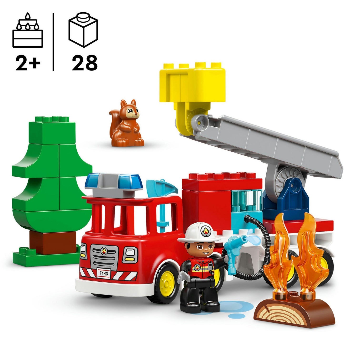 LEGO duplo 10473 brandweertruck met slang en brandweerman