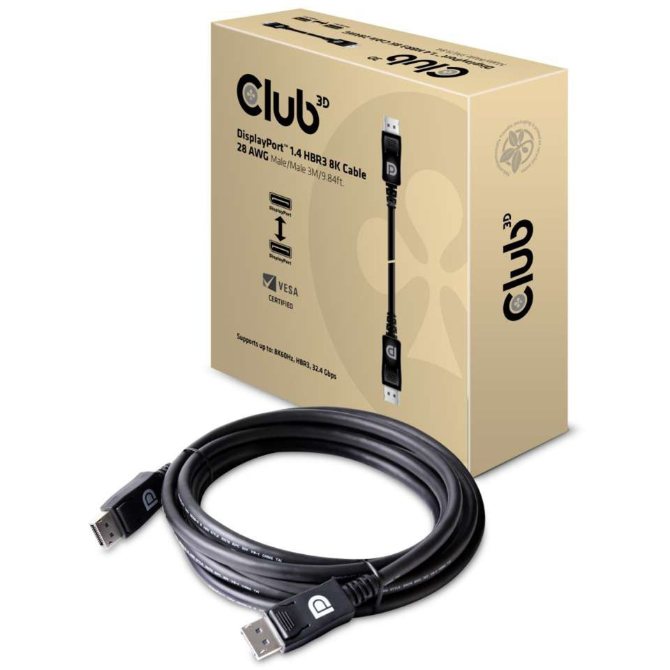 Club 3D displayport 1.4 hbr3 8k kabel (3 meter)