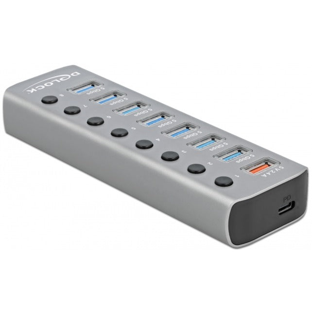 DeLOCK usb 3.2 gen 1 hub met 7 poorten usb-hub (grijs)