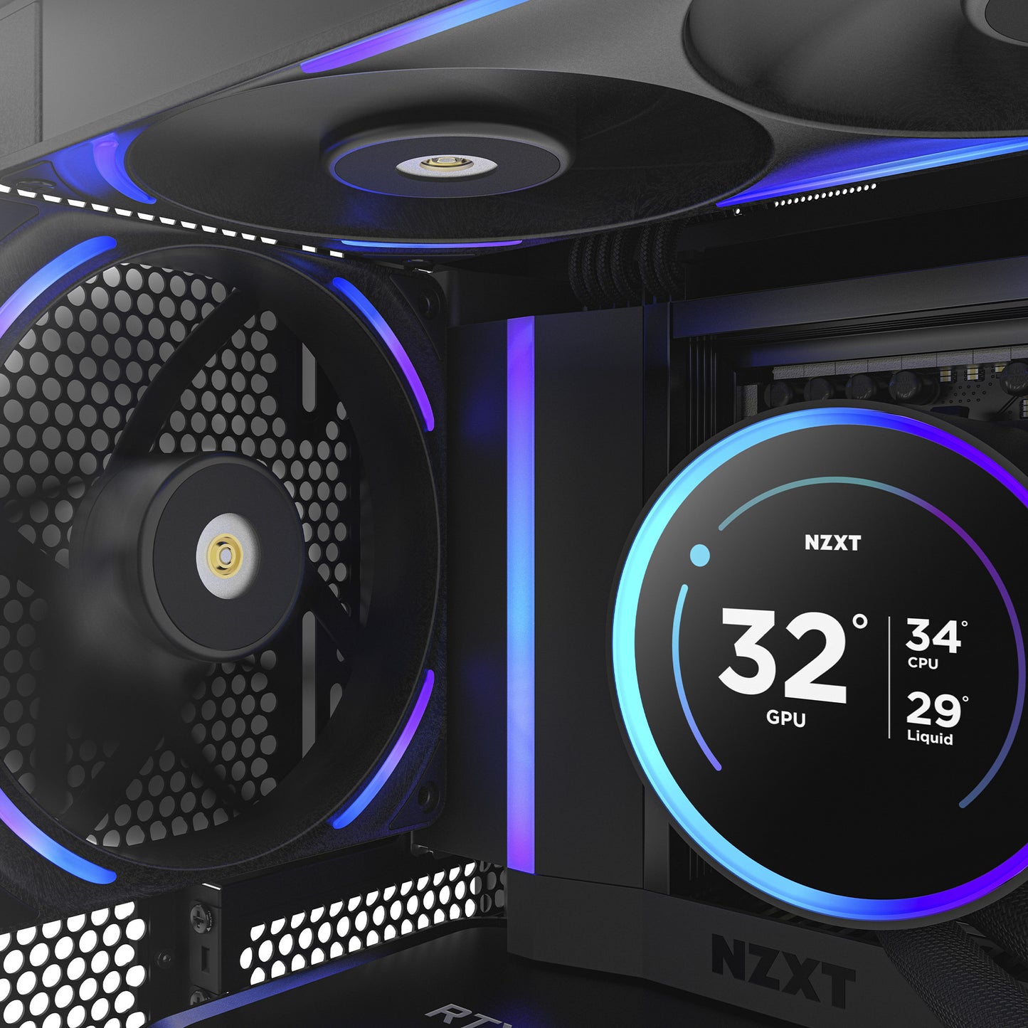 NZXT f140x rgb case fan (zwart, 140 x 140 x 30 mm, pwm)