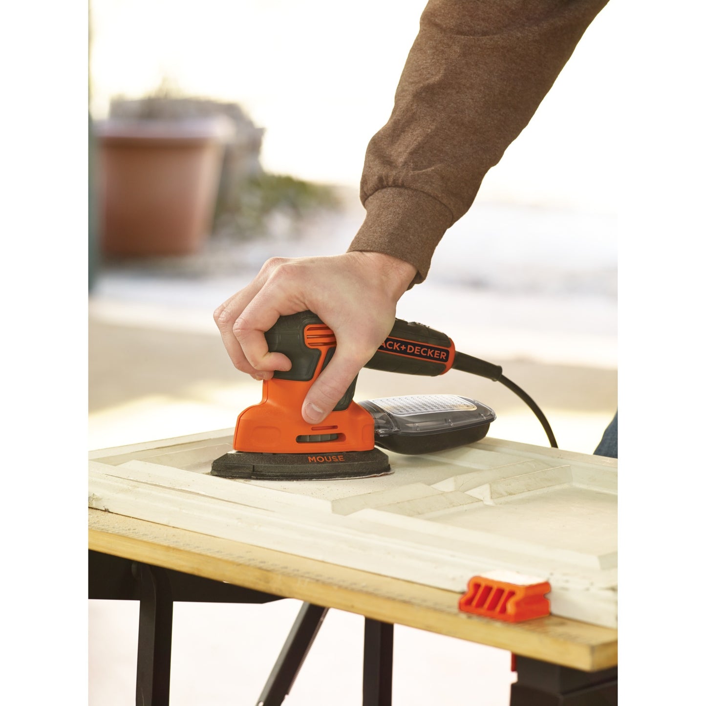 BLACK+DECKER 120 watt mouse detailschuurmachine ka2500k-qs deltaschuurmachine (oranje zwart, accessoires en koffer inbegrepen)