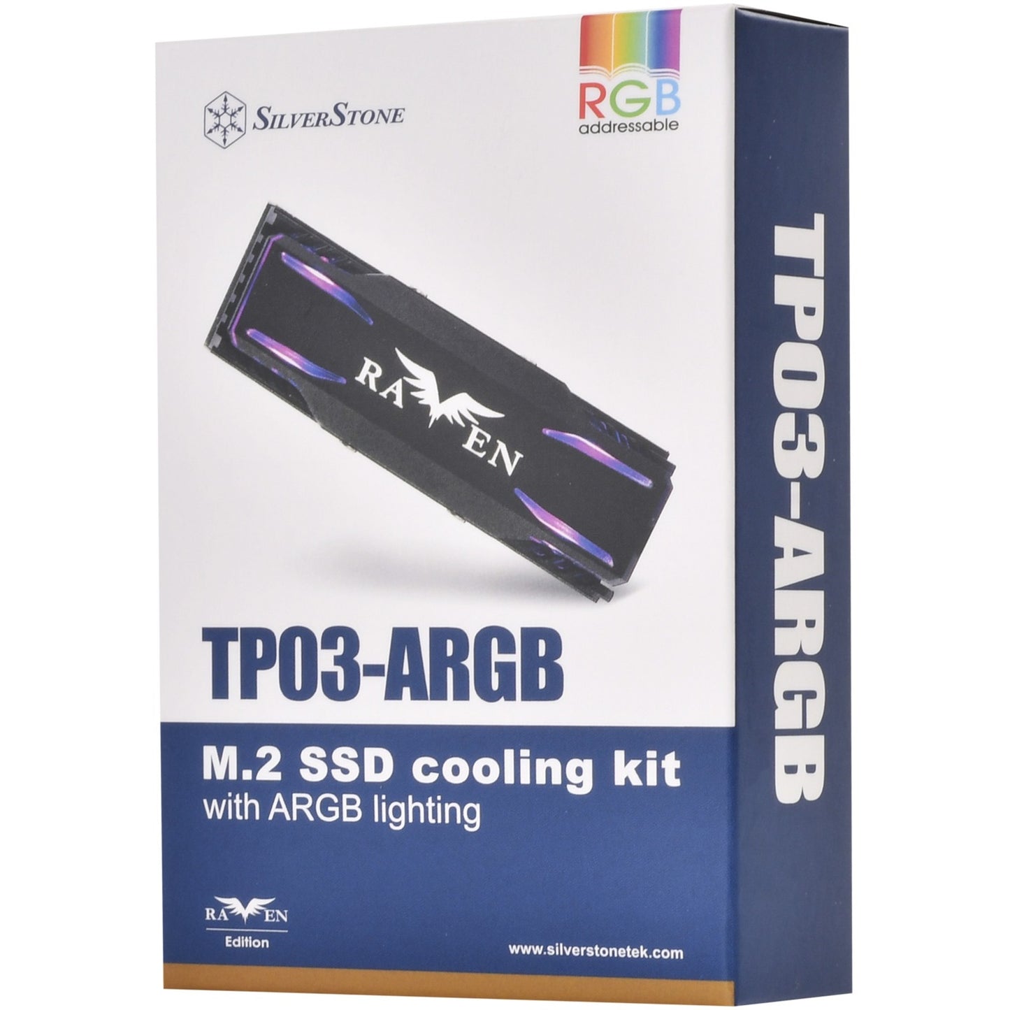 SilverStone tp03-argb heatsink (zwart, geschikt voor m.2 2280 ssd)