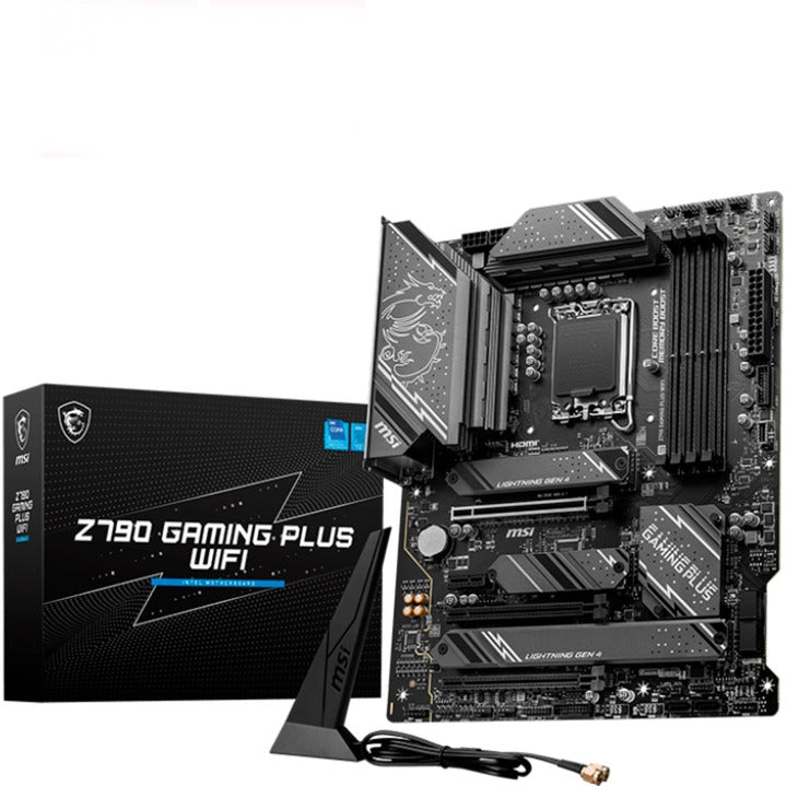MSI z790 gaming plus wifi socket 1700 moederbord (grijs zwart, raid, 2.5 gb-lan, wi-fi 6e, bt, sound, atx)