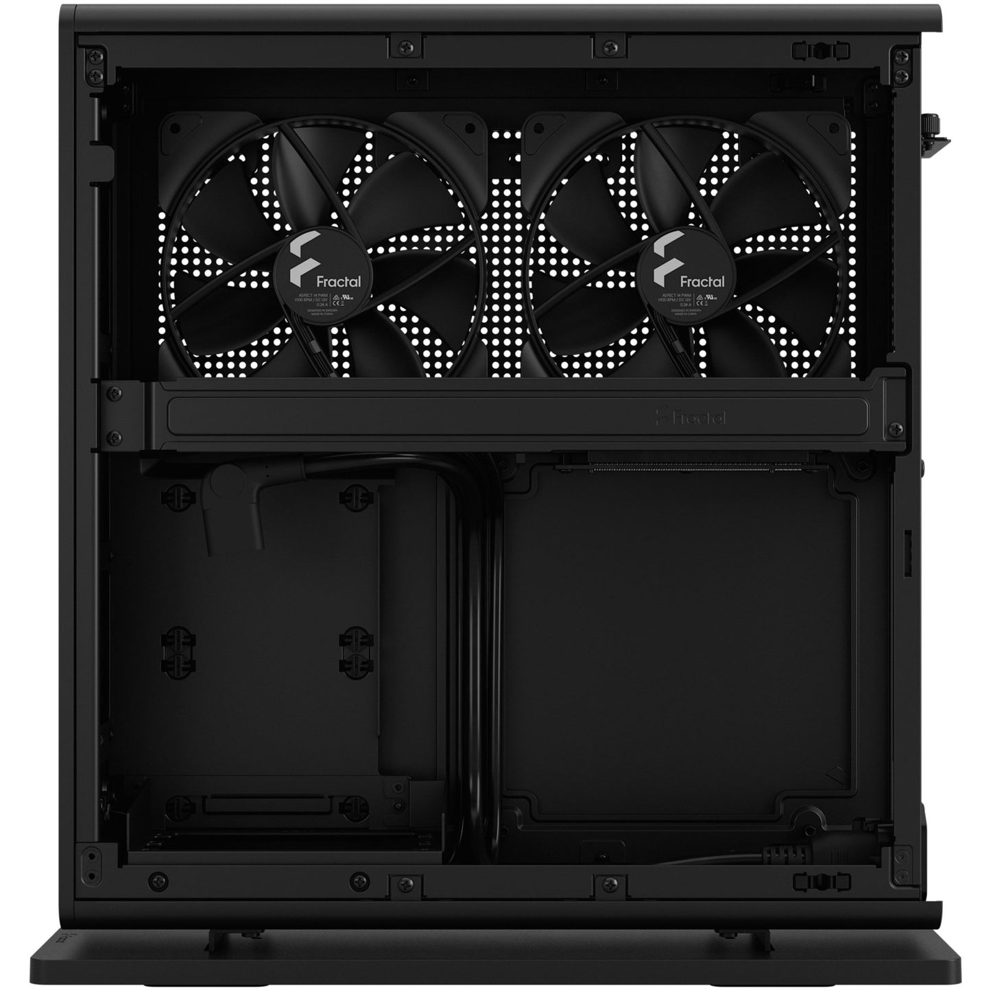 Fractal Design ridge black mini tower behuizing (zwart | 2x usb-a | 1x usb-c)