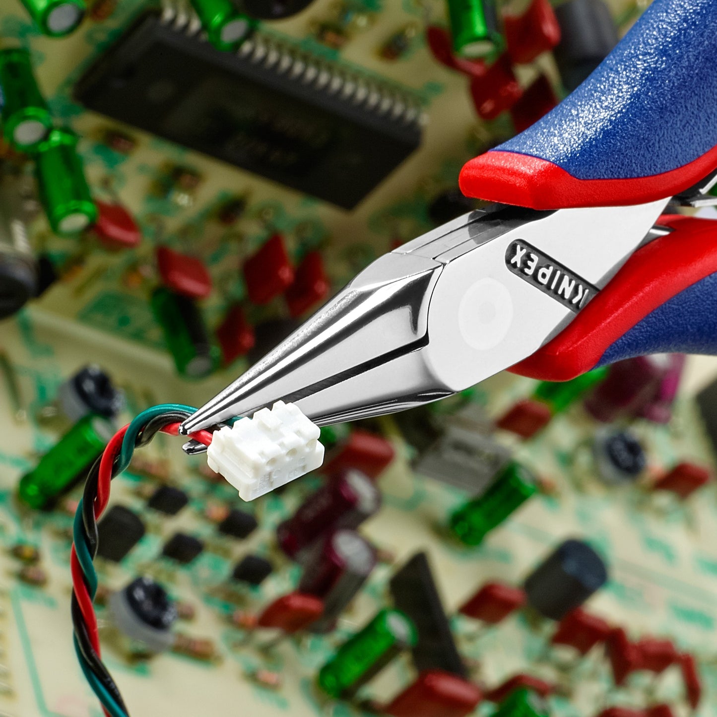 KNIPEX elektronica-grijptang 3522115 elektronica-tang (rood blauw)