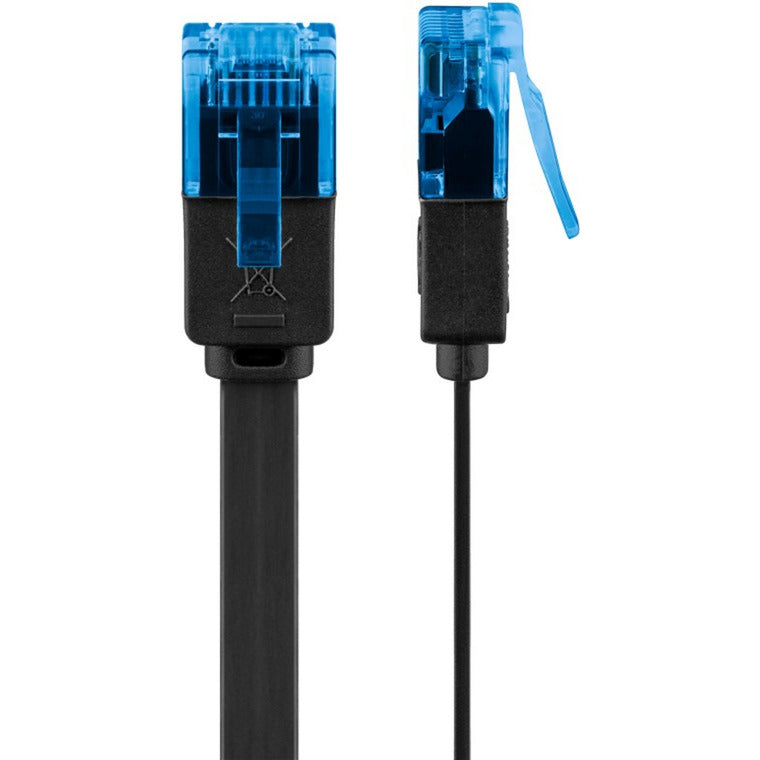 Goobay cat 6a flat patch cable u utp, 5 meter kabel (zwart blauw)