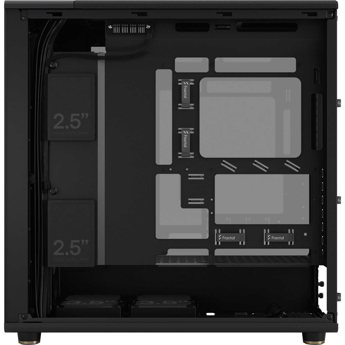 Fractal Design north xl rc charcoal black tg dark midi tower behuizing (zwart houtkleur | 2x usb-a | 1x usb-c | tempered glass)